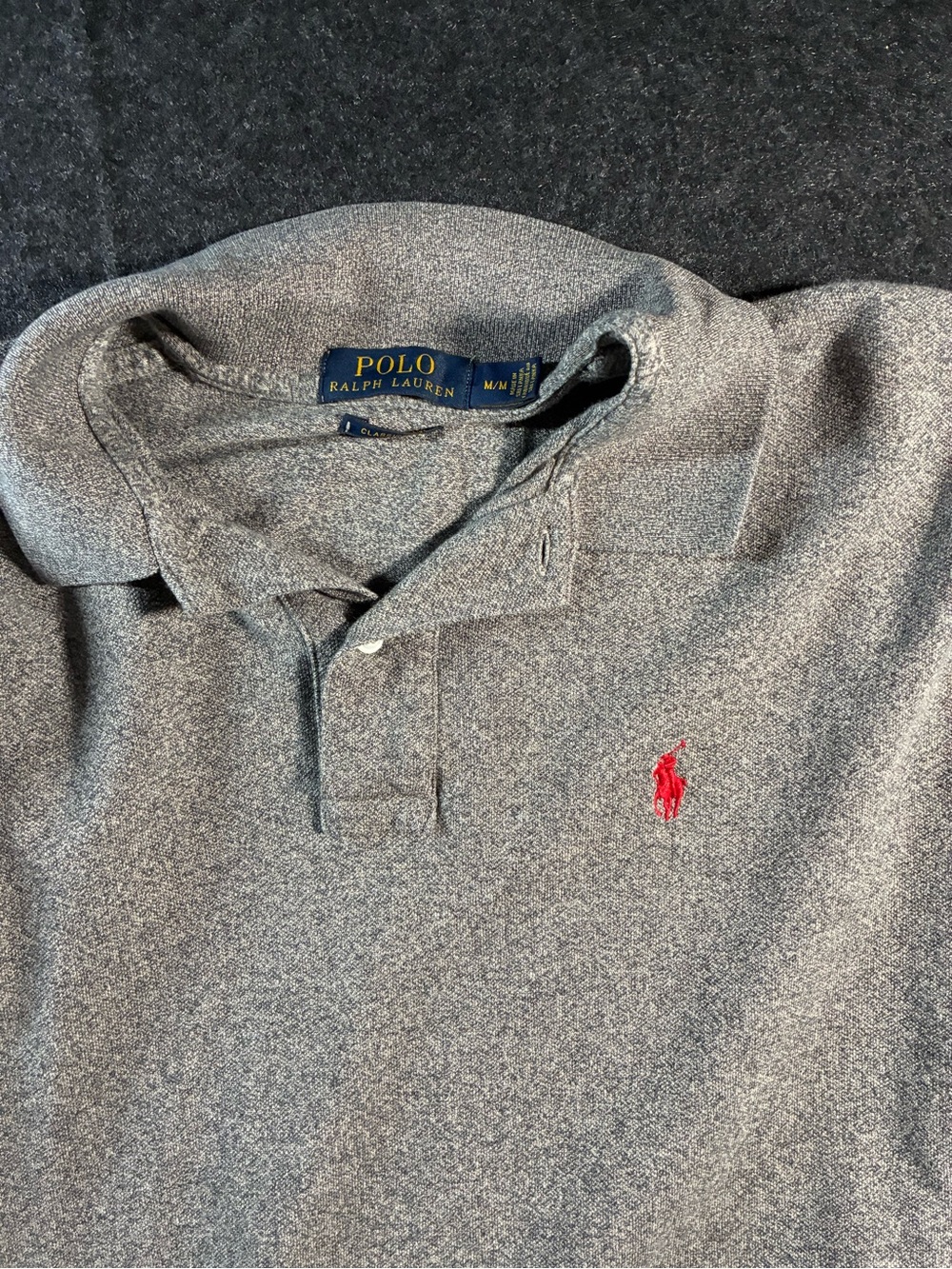 Polo by Ralph Lauren Heather Gray Polo with Red Pony